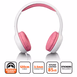 Lenco HP-010PK headphones/headset Wired Head-band Music Pink, White - Additional view 7