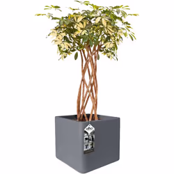 Elho Pure Soft Brick Planter, 23 litres, 40 cm - Concrete Grey