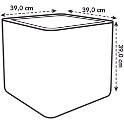 Elho Pure Soft Brick Planter, 23 litres, 40 cm - Concrete Grey