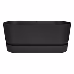 elho Greenville Terrace Trough 60cm, Plastic, Black, Oval, Outdoor, 100%, 100%