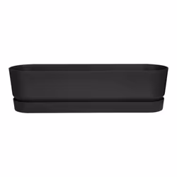 elho Greenville Trough Long 70cm, Plastic, Black, Oval, Outdoor, 100%, 100%