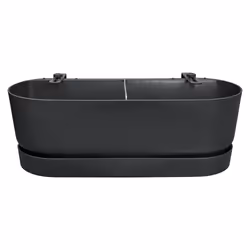 elho Greenville Easy Balcony 52cm, Plastic, Black, Rectangle, 100%, 100%, 15 L