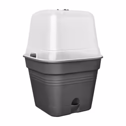 elho Green Basics Growpot Square Allin1 20cm, Plastic, Black, Square, 100%, 100%, 3.9 L