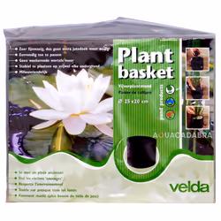 VELDA WOVEN FLEXIBLE PLANT BASKET ROUND SQUARE GARDEN POND WATER FEATURE FISH - 25 x 20cm Round