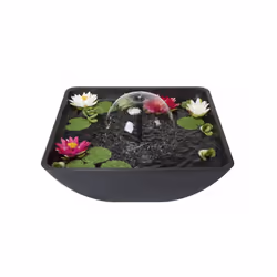 terrace pond with fountain 75 x 35 cm polystone black