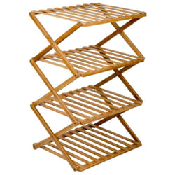 Bo-Camp Folding Camping Cupboard Fitzroy Bamboo Camp Furniture Bathroom Shelf