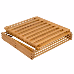 Bo-Camp Folding Camping Cupboard Fitzroy Bamboo Camp Furniture Bathroom Shelf