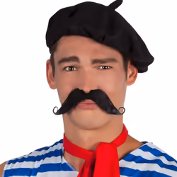 Boland 01810, Fancy dress moustache, Adult, Male, Frenchman, Black, 200 mm
