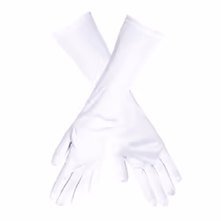 Boland 03091, Fancy dress gloves, Adult, Any gender, White, 390 mm, 120 mm