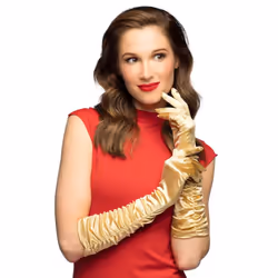 Boland 03144, Fancy dress gloves, Adult, Female, Polyester, Gold, 83 g