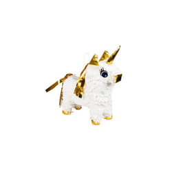 mini-piata unicorn 21 x 17 cm paper white/gold