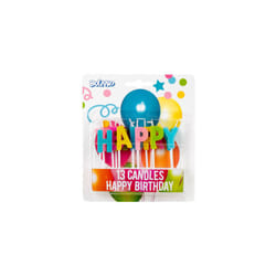 candles on skewer Happy Birthday wax 13 pieces