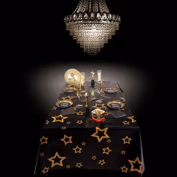 Boland 44158, Rectangular, Black, Gold, Polyethylene, Tablecloth, 130 x 180 cm, 111 g