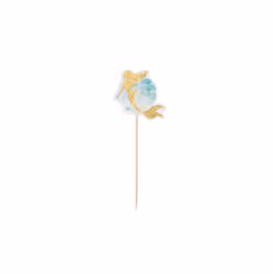 cocktail sticks Mermaid 12 cm wood gold 12 pieces