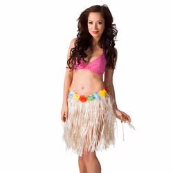 Boland 52400, Fancy skirt, Adult, Female, Hawaii, Natural, Elastane, Polyester, Polyethylene