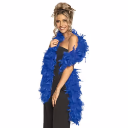 Boland 52607, Fancy dress boa, Adult, Any gender, Cotton, Feather, Blue, 81 g