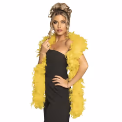 Boland 52608, Fancy dress boa, Adult, Any gender, Cotton, Feather, Yellow, 112 g