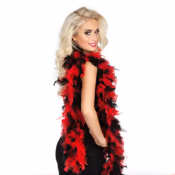 Boland 52655, Fancy dress boa, Adult, Any gender, Cotton, Feather, Black, Red, 80 g