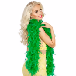 Boland 52702, Fancy dress boa, Adult, Any gender, Cotton, Feather, Green, 55 g