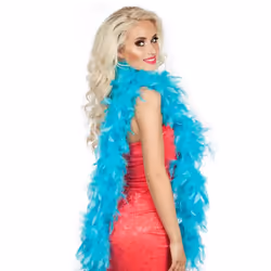 Boland 52712, Fancy dress boa, Adult, Any gender, Cotton, Feather, Blue, 55 g