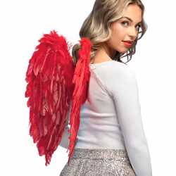 Boland 8712026528223, Fancy dress wings, Adult, Female, Feather, Iron, Paper, Polyester, Red, 500 mm