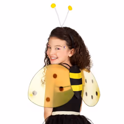 Boland 52852, Fancy dress set, Child, Female, Honeybee, Iron, Polyester, Polyethylene, Polypropylene (PP), Black, Yellow