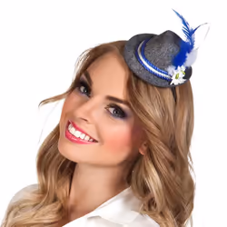 Boland 54239, Fancy dress diadem, Adult, Female, Feather, Polyester, Polypropylene (PP), Black, Blue, Grey, White, 30 g