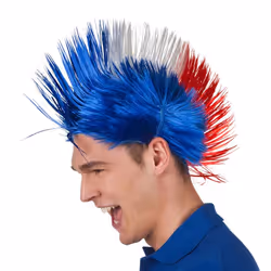 Boland 62024, Fancy dress wig, Adult, Male, Polyethylene, Blue, Red, White, 133 g