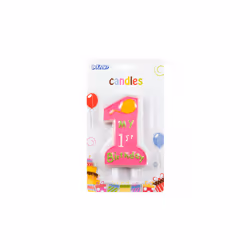 birthday candle girls junior 13 x 3 cm wax pink