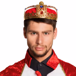Boland 64550, Fancy dress crown, Adult, Male, Acrylic, Iron, Polyester, Gold, Multicolour, 170 g