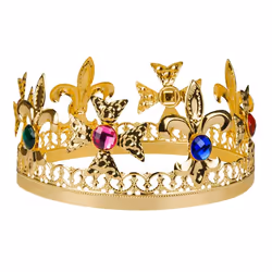 Boland 64551, Fancy dress crown, Adult, Male, Acrylic, Iron, Gold, Multicolour, 140 g