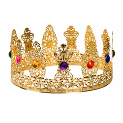 Boland 64552, Fancy dress crown, Adult, Female, Acrylic, Iron, Gold, Multicolour, 135 g