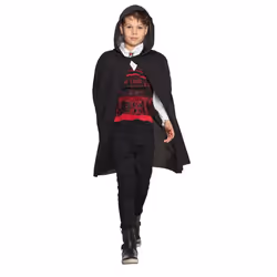 Boland 71009, Fancy dress cape, Child, Any gender, Nylon, Polyester, Black, CE