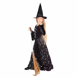 Boland 78030, Fancy costume, Child, Female, Halloween, Witch, Black, White
