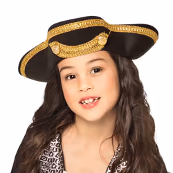 Boland 81906, Fancy dress hat, Child, Female, Polyester, Polystyrene, Black, Gold, CE