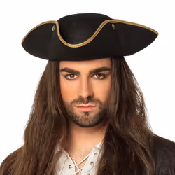 Boland 81934, Fancy dress hat, Adult, Male, Polyester, Black, Gold, 90 g
