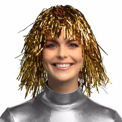 Boland 85902, Fancy dress wig, Adult, Female, Polyester, Polyethylene terephthalate (PET), Gold, 45 g