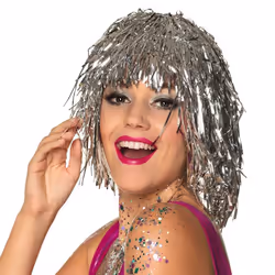Boland 85903, Fancy dress wig, Adult, Female, Metallic, Polyester, Polyethylene terephthalate (PET), Silver