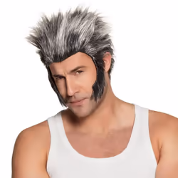 Boland 85989, Fancy dress wig, Adult, Male, Polyester, Grey, 145 g