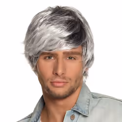 Boland 86389, Fancy dress wig, Adult, Male, Polyester, Black, White, 125 g