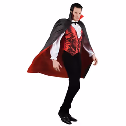 Boland 96934, Fancy dress cape, Adult, Any gender, Polyester, Polyurethane, Black, Red, 1200 mm