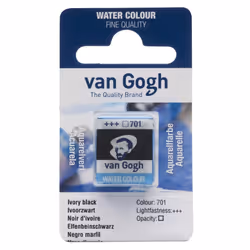 Van Gogh Watercolor Paint Half Pan Ivory Black 701