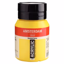 Amsterdam Standard Series Acrylic Jar 500 ml Primary yellow 275, 500 ml, Yellow, Bottle