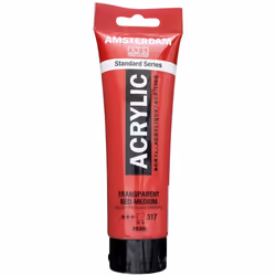 Royal Talens Amsterdam Standard Acrylic Paint 120Ml-Transparent Red Medium