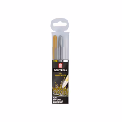 Sakura POXPGBMIX3A, Capped gel pen, Gold, Silver, White, Multicolour, Plastic, Fine, Round