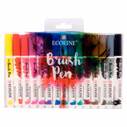 Talens Ecoline, 1 pc(s), Black, Blue, Brown, Green, Grey, Orange, Red, Sepia, Violet, Yellow, Multicolour, White, Round, Wate ...