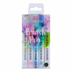 Talens Ecoline, 5 pc(s), Rose, Blue, Green, Grey, Violet, Multicolour, White, Round, Water-based ink, Blister