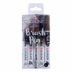 Talens 11509907, 5 pc(s), Grey, Multicolour, Round, Water-based ink, Blister
