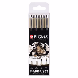 Sakura Pigma, Sepia, Black, Fine tip, Round, Blister, 4 pc(s)