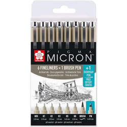 SAKURA PIGMA Micron Fineliner Pens Pack of 8 Black